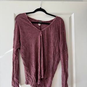 Free People Women's Burgundy Henley